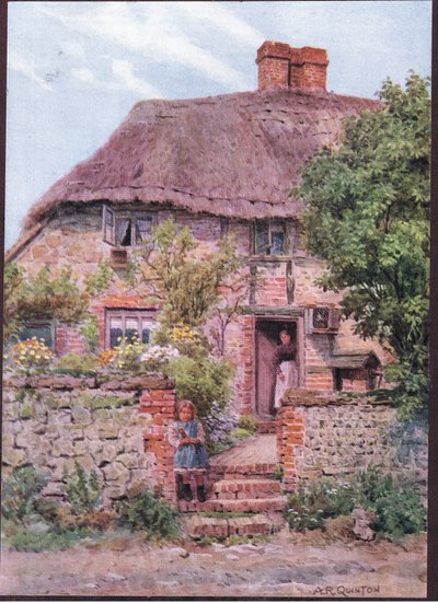 Cottage door, Amberley, Sussex, from The Cottages and the Village Life of Rural England published by Dent & Sons Limited, 1912 by Alfred Robert Quinton